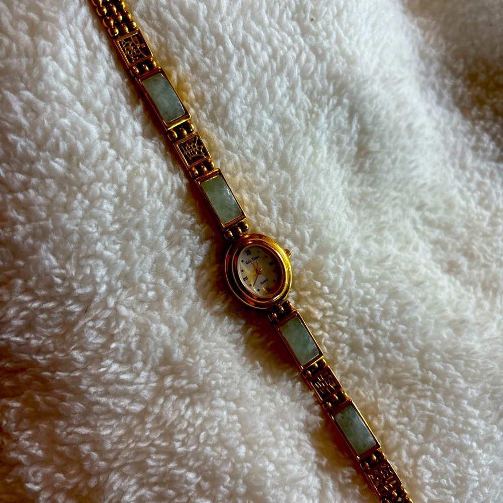 4 Vintage Jade Watch Gem Time Quartz. New Battery